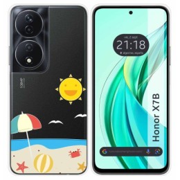 Funda Silicona Transparente para Huawei Honor X7b diseño Playa Dibujos