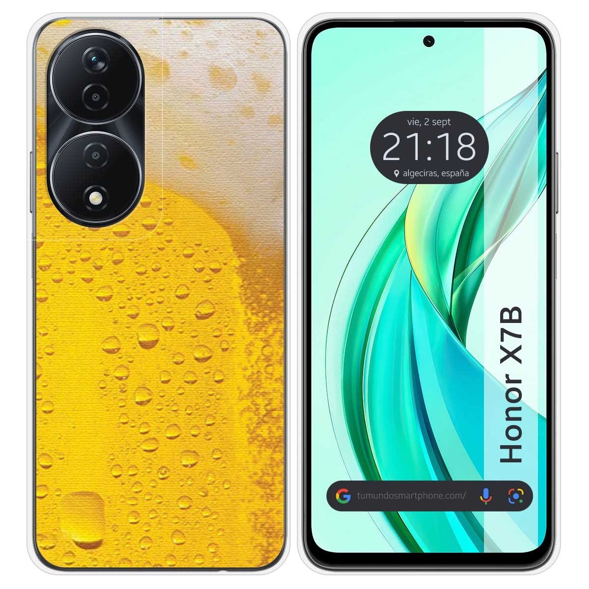 Funda Silicona para Huawei Honor X7b diseño Cerveza Dibujos