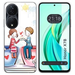 Funda Silicona para Huawei Honor X7b diseño Café Dibujos