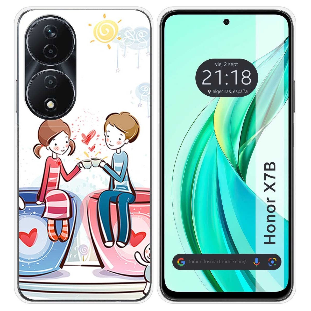 Funda Silicona para Huawei Honor X7b diseño Café Dibujos