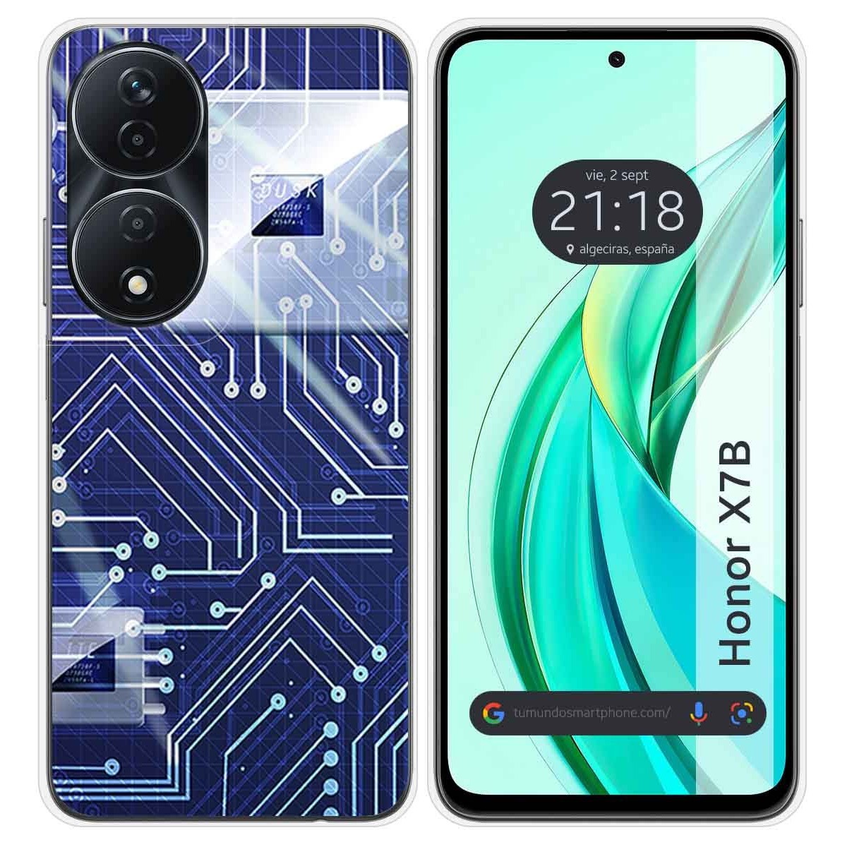 Funda Silicona para Huawei Honor X7b diseño Circuito Dibujos