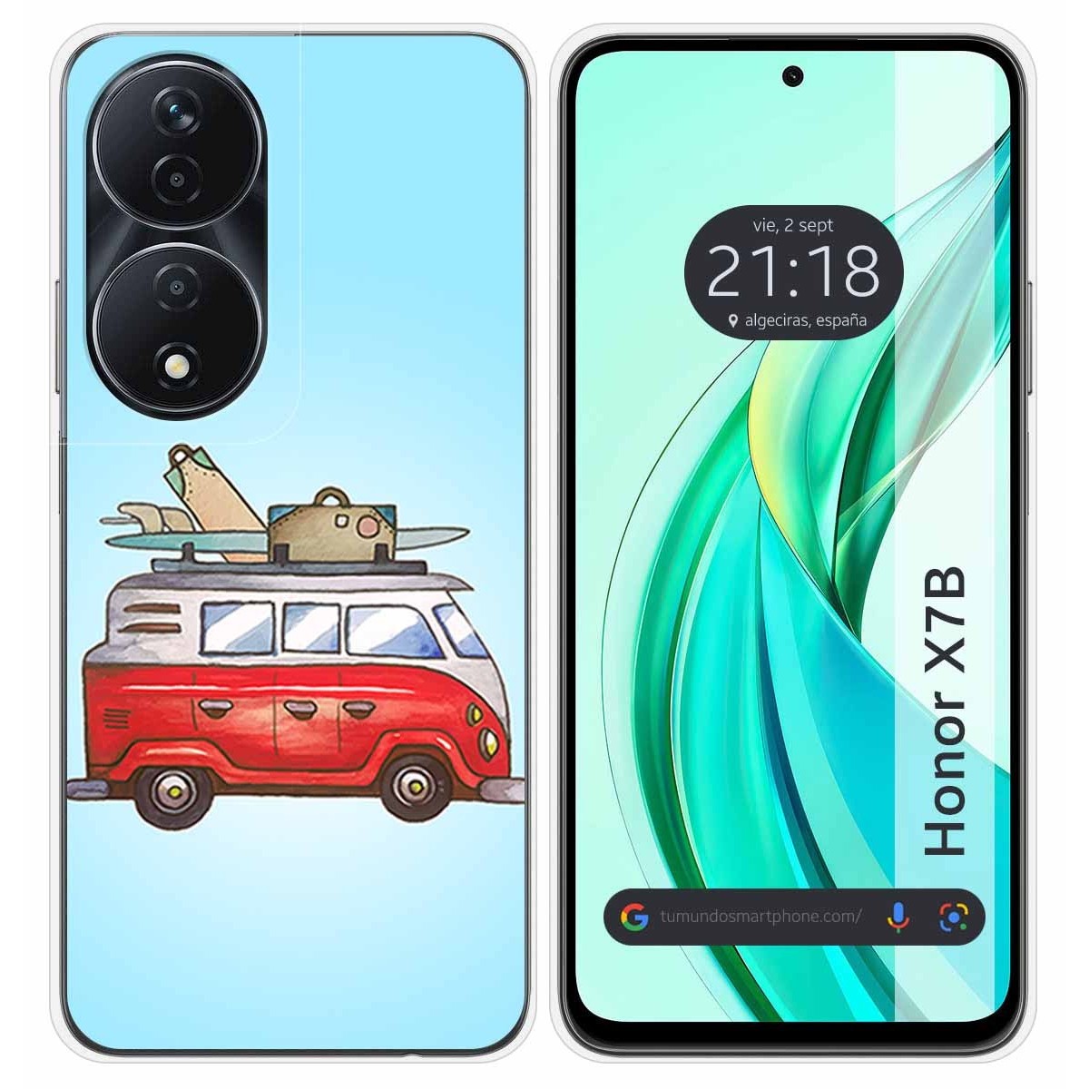 Funda Silicona para Huawei Honor X7b diseño Furgoneta Dibujos