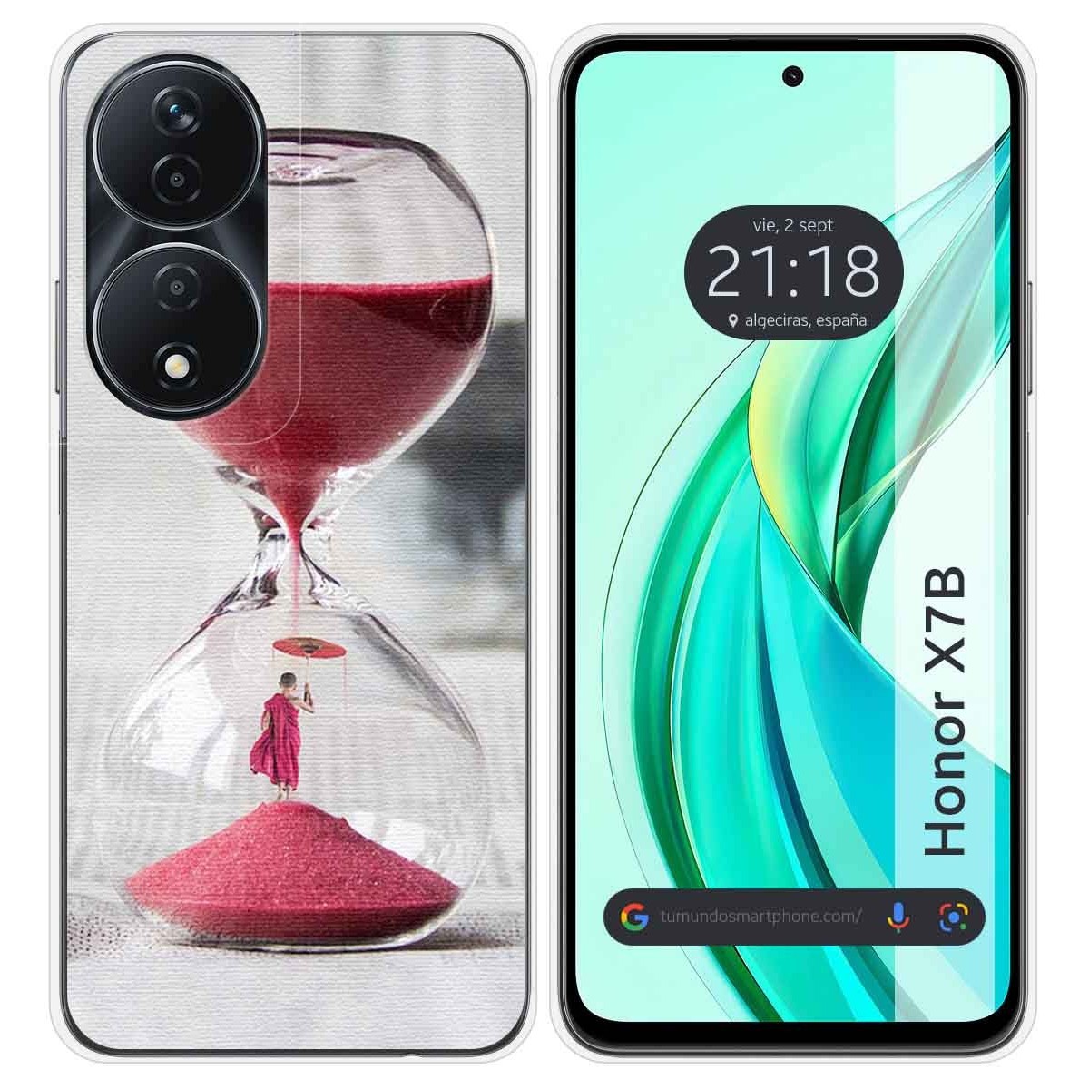 Funda Silicona para Huawei Honor X7b diseño Reloj Dibujos
