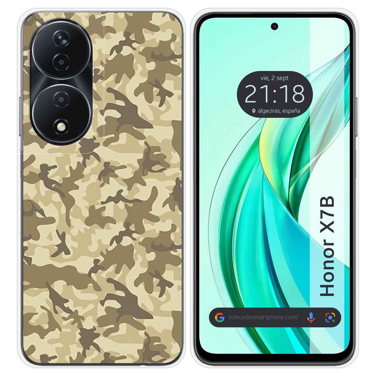 Funda Silicona para Huawei Honor X7b diseño Sand Camuflaje Dibujos