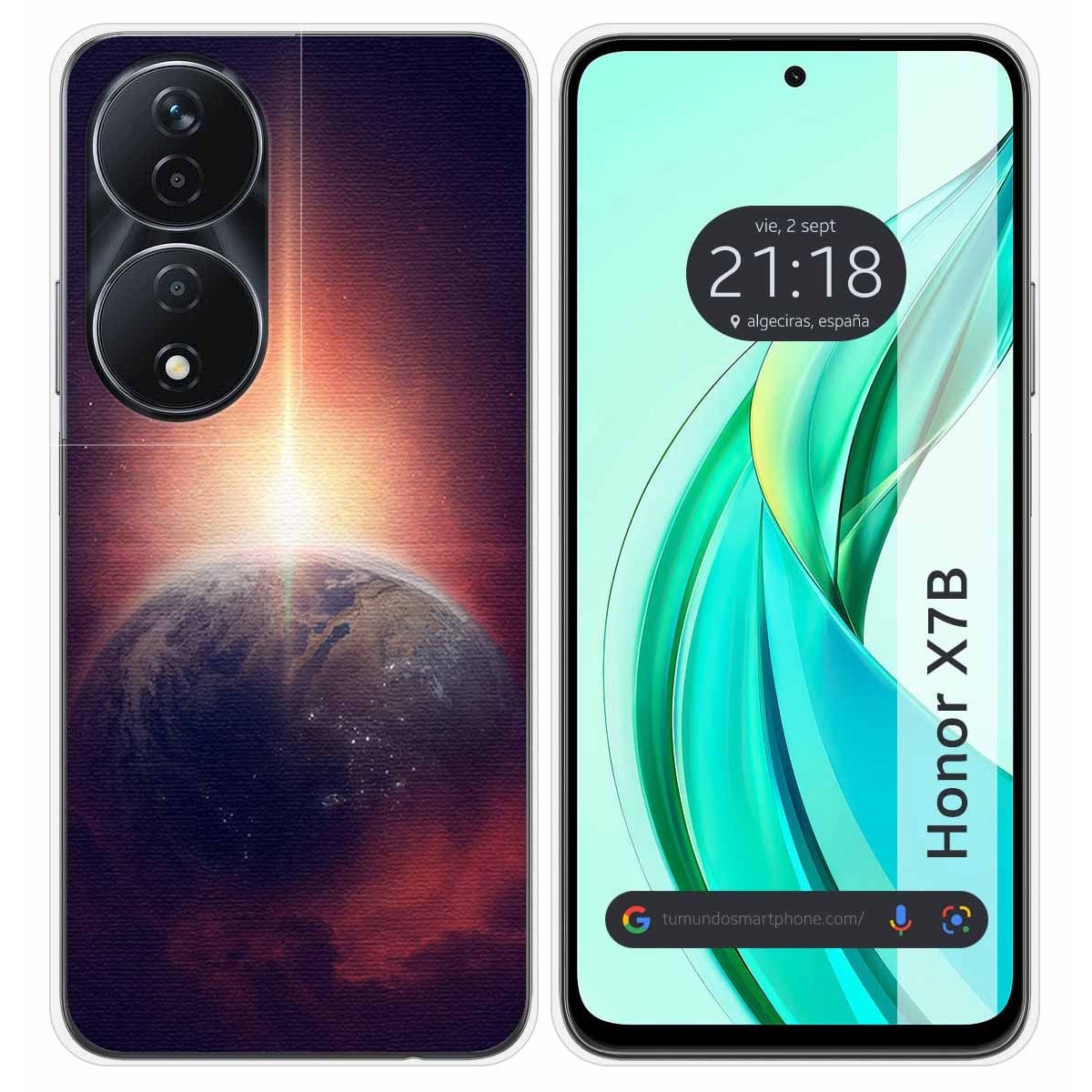 Funda Silicona para Huawei Honor X7b diseño Tierra Dibujos