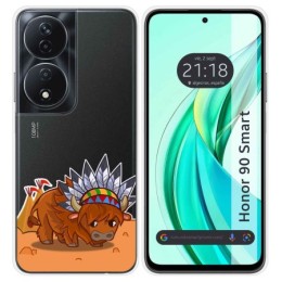 Funda Silicona Transparente para Huawei Honor 90 Smart 5G diseño Bufalo Dibujos