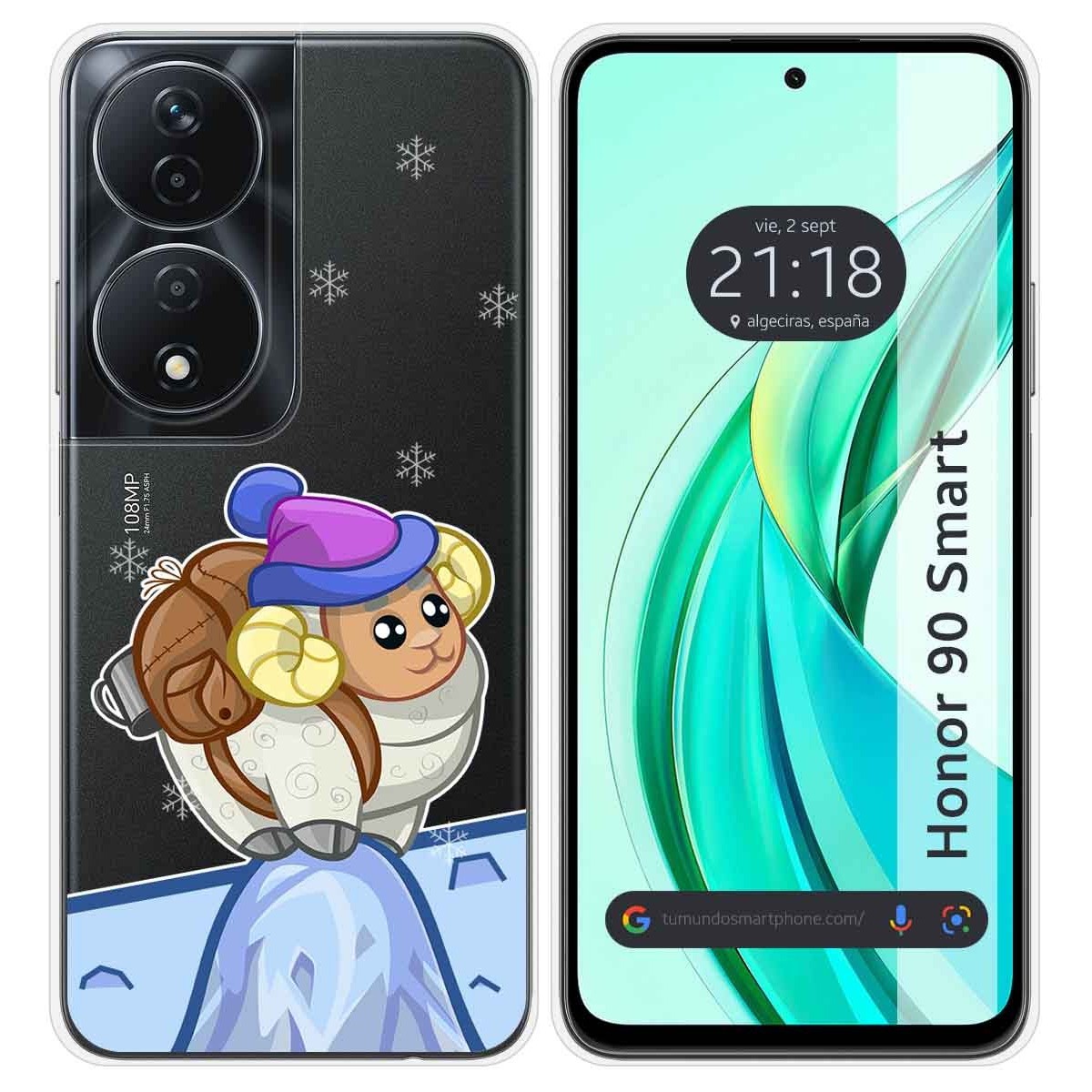 Funda Silicona Transparente para Huawei Honor 90 Smart 5G diseño Cabra Dibujos