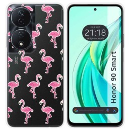 Funda Silicona Transparente para Huawei Honor 90 Smart 5G diseño Flamenco Dibujos