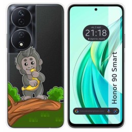 Funda Silicona Transparente para Huawei Honor 90 Smart 5G diseño Mono Dibujos