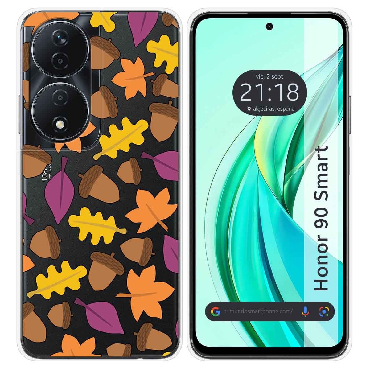 Funda Silicona Transparente para Huawei Honor 90 Smart 5G diseño Otoño Dibujos