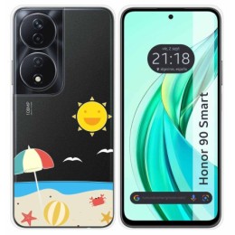 Funda Silicona Transparente para Huawei Honor 90 Smart 5G diseño Playa Dibujos