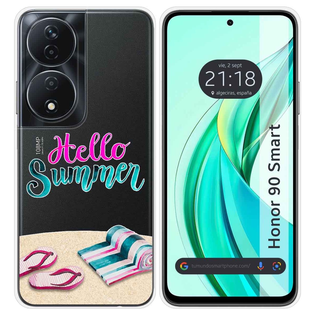 Funda Silicona Transparente para Huawei Honor 90 Smart 5G diseño Summer Dibujos