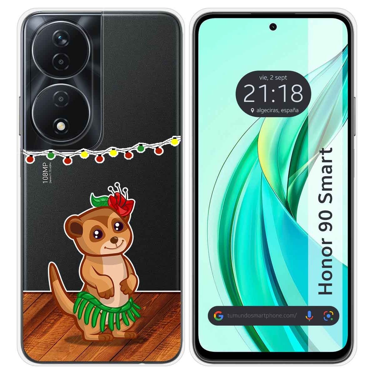 Funda Silicona Transparente para Huawei Honor 90 Smart 5G diseño Suricata Dibujos