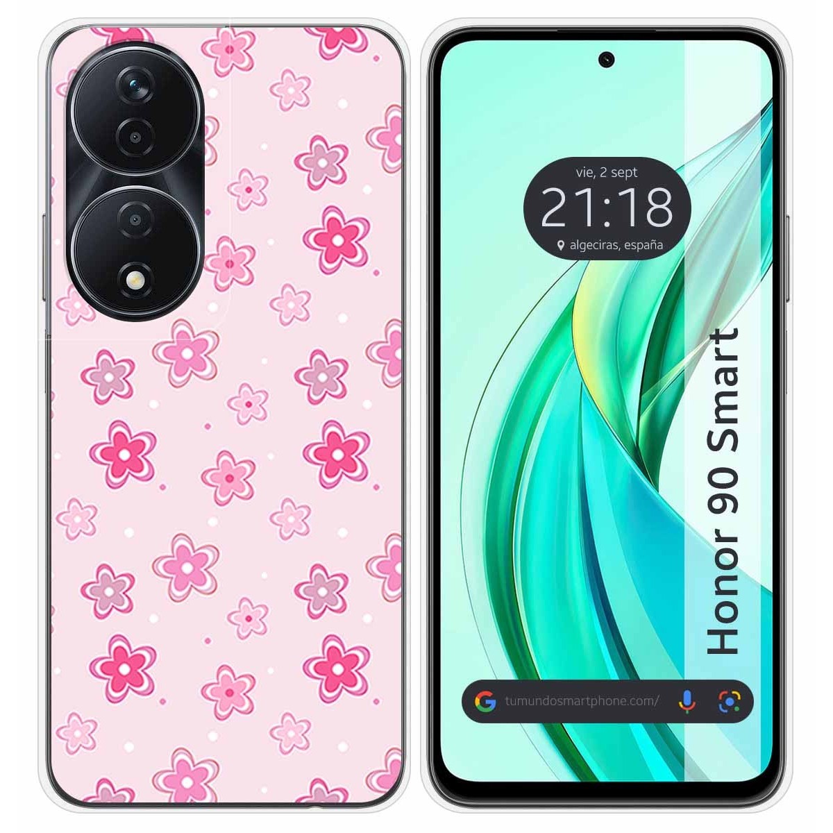 Funda Silicona para Huawei Honor 90 Smart 5G diseño Flores Dibujos
