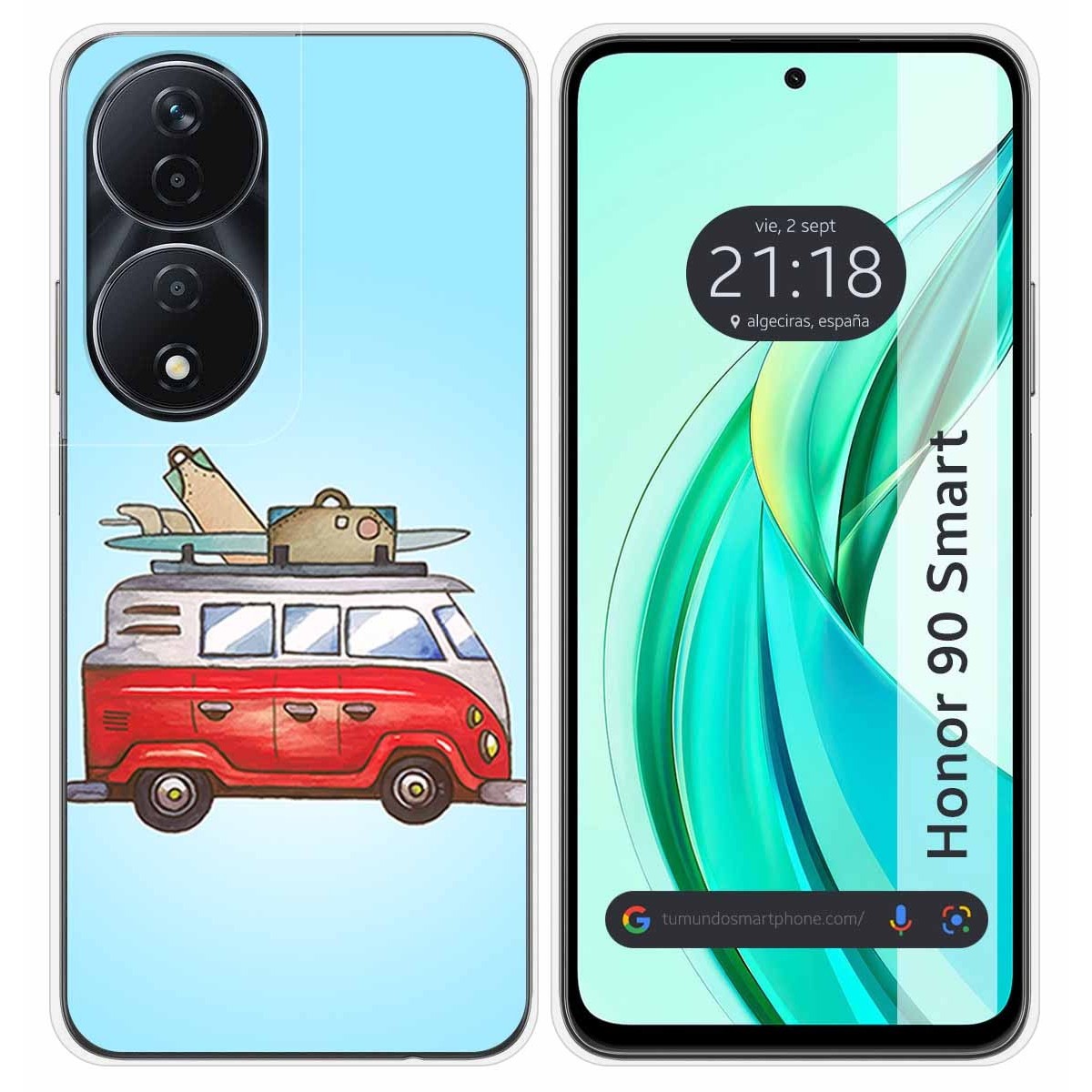 Funda Silicona para Huawei Honor 90 Smart 5G diseño Furgoneta Dibujos