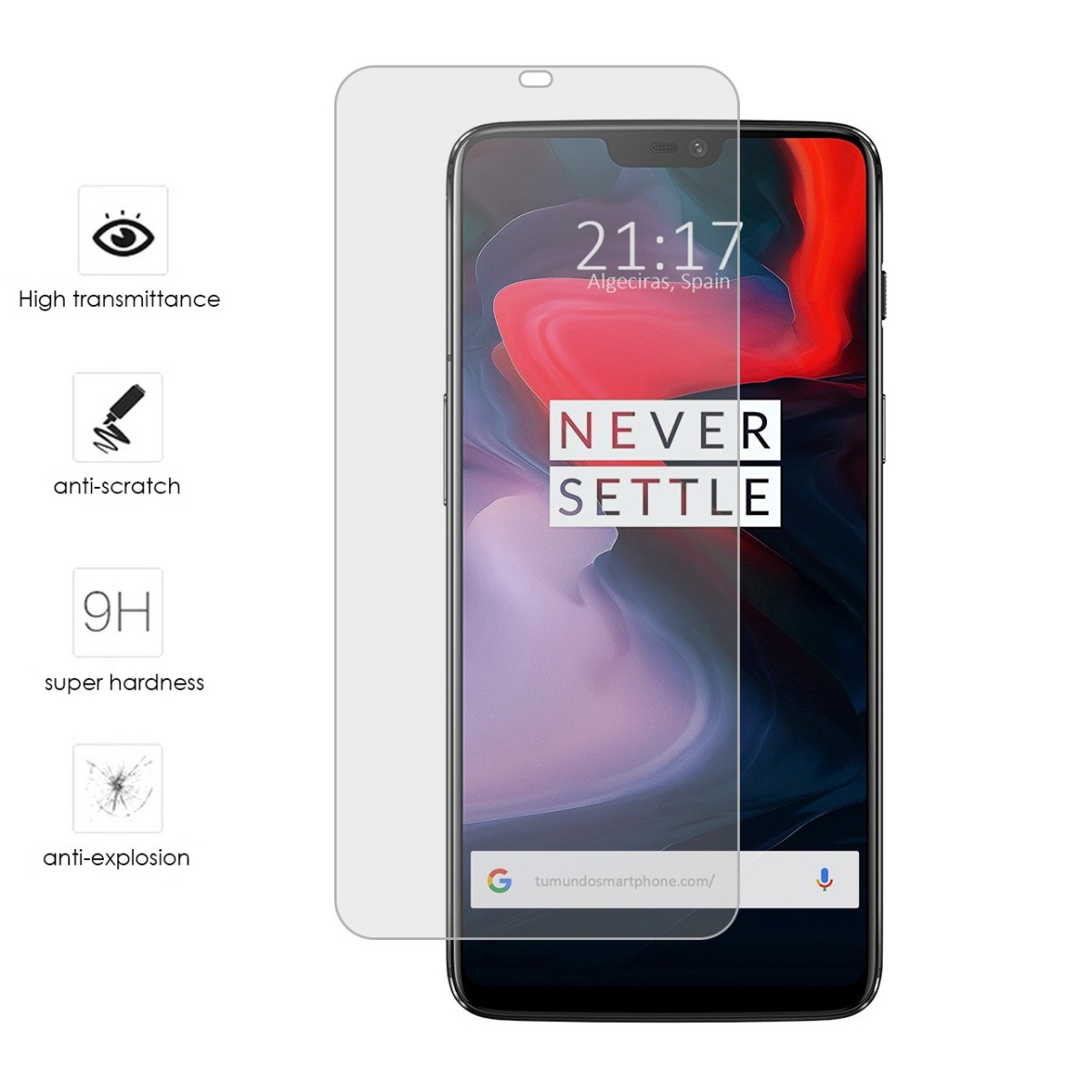Protector Cristal Templado para Oneplus 6 Vidrio