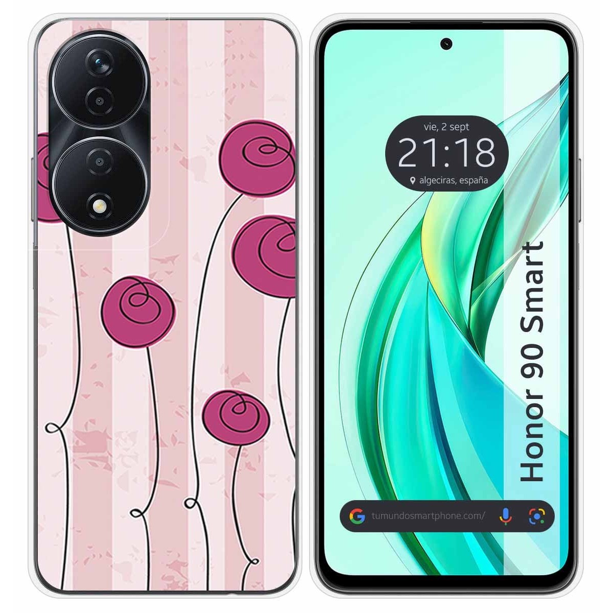 Funda Silicona para Huawei Honor 90 Smart 5G diseño Flores Vintage Dibujos