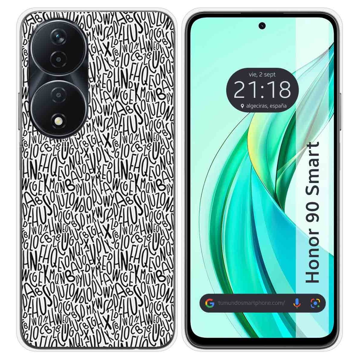 Funda Silicona para Huawei Honor 90 Smart 5G diseño Letras Dibujos