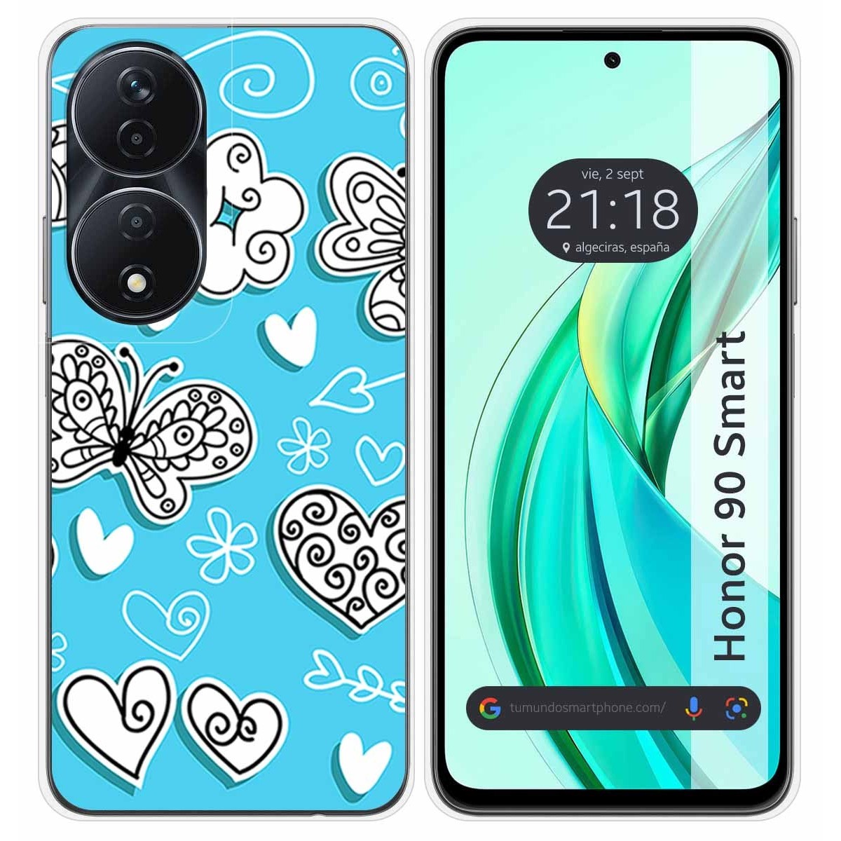 Funda Silicona para Huawei Honor 90 Smart 5G diseño Mariposas Dibujos