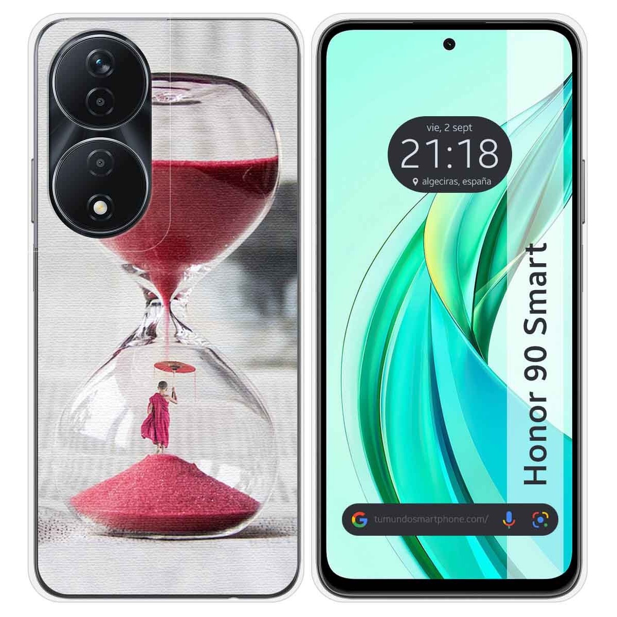 Funda Silicona para Huawei Honor 90 Smart 5G diseño Reloj Dibujos
