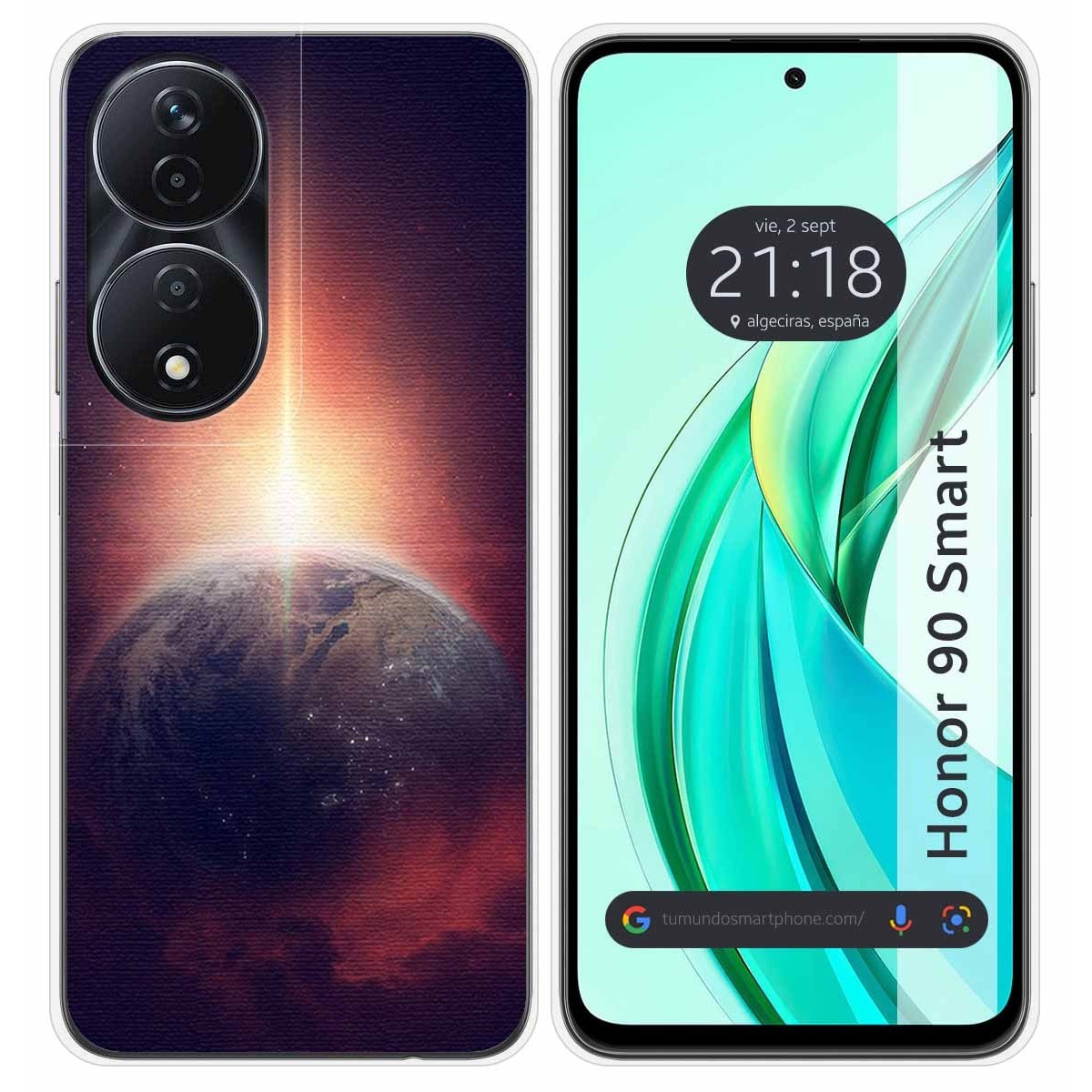 Funda Silicona para Huawei Honor 90 Smart 5G diseño Tierra Dibujos