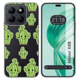 Funda Silicona Transparente para Huawei Honor X8b diseño Cactus Dibujos