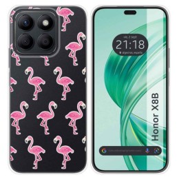 Funda Silicona Transparente para Huawei Honor X8b diseño Flamenco Dibujos