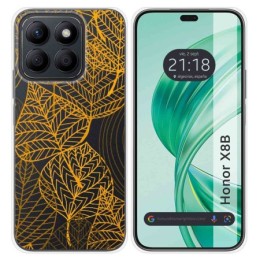 Funda Silicona Transparente para Huawei Honor X8b diseño Hojas Dibujos