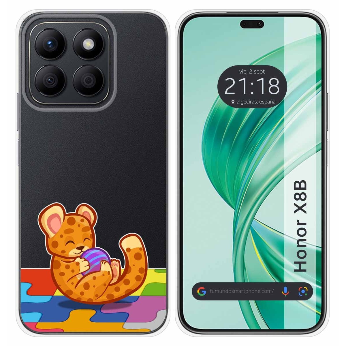 Funda Silicona Transparente para Huawei Honor X8b diseño Leopardo Dibujos