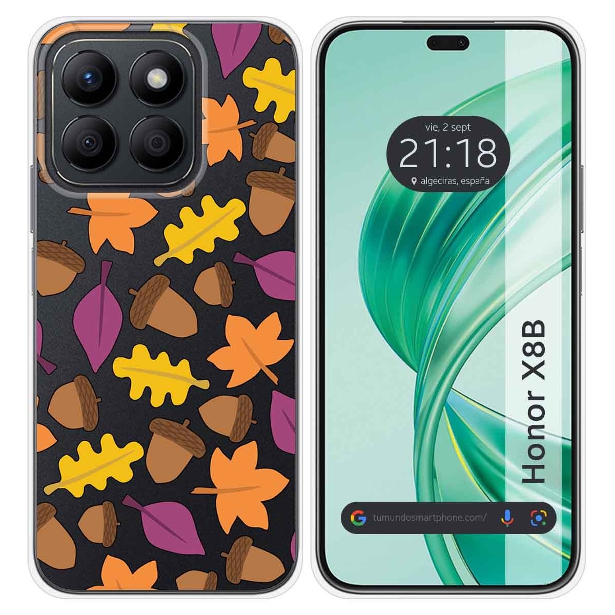 Funda Silicona Transparente para Huawei Honor X8b diseño Otoño Dibujos