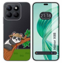 Funda Silicona Transparente para Huawei Honor X8b diseño Panda Dibujos