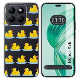 Funda Silicona Transparente para Huawei Honor X8b diseño Pato Dibujos