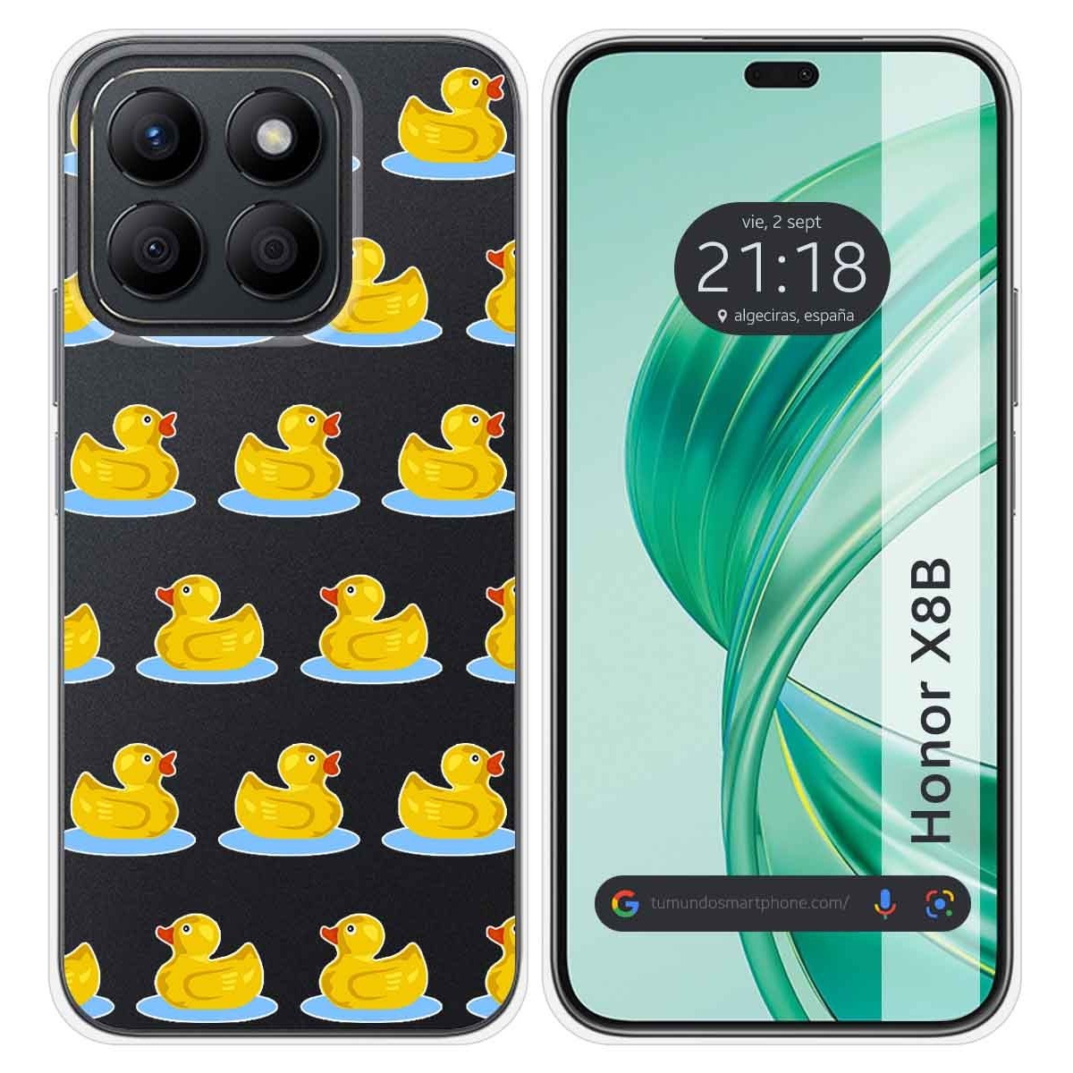 Funda Silicona Transparente para Huawei Honor X8b diseño Pato Dibujos