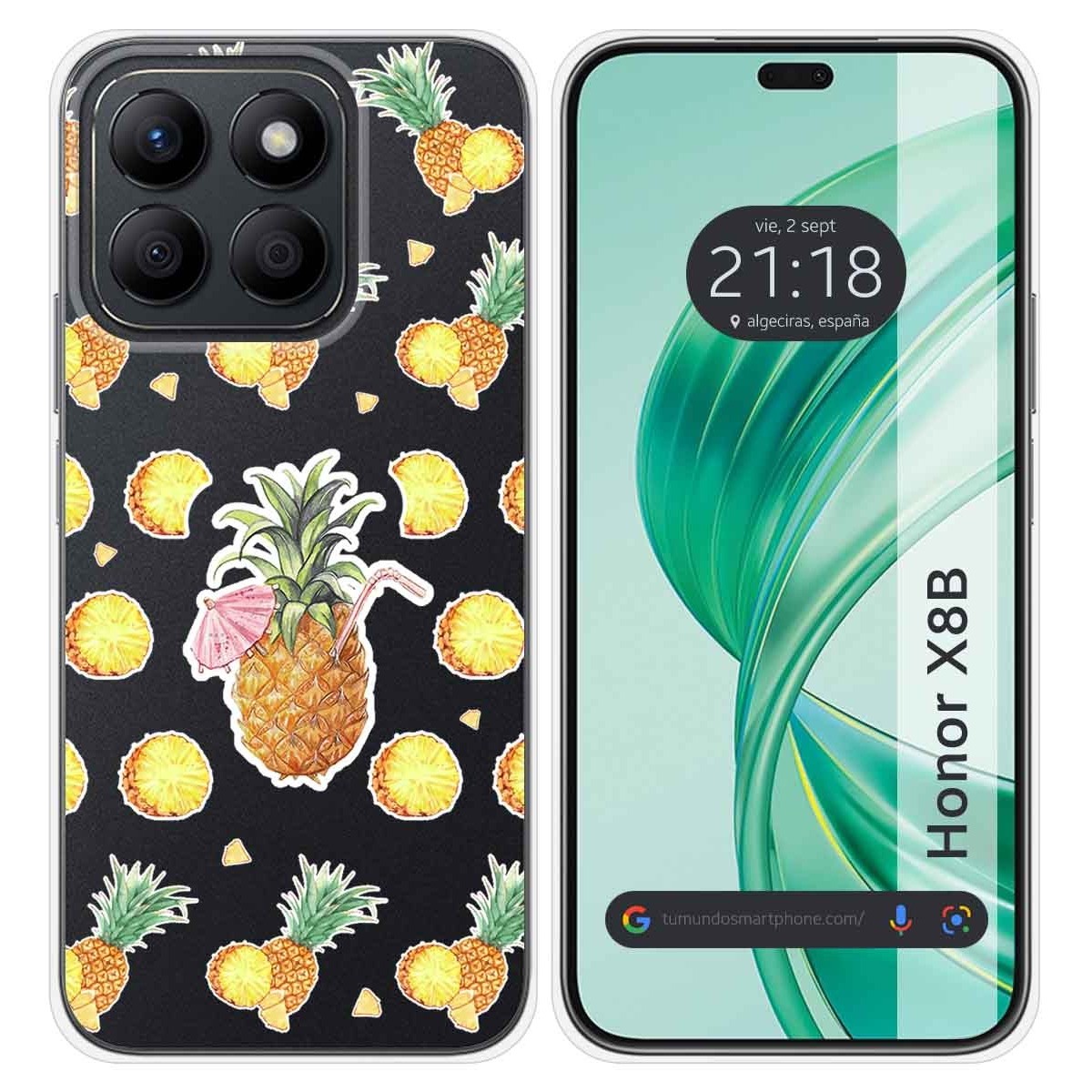 Funda Silicona Transparente para Huawei Honor X8b diseño Piña Dibujos