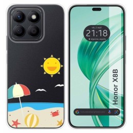 Funda Silicona Transparente para Huawei Honor X8b diseño Playa Dibujos