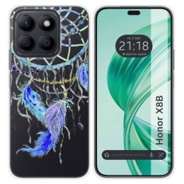 Funda Silicona Transparente para Huawei Honor X8b diseño Plumas Dibujos