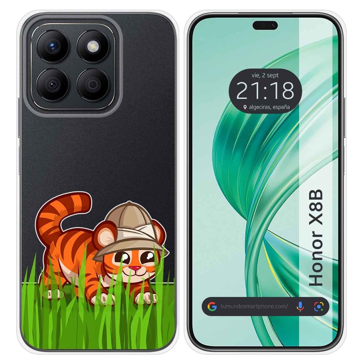 Funda Silicona Transparente para Huawei Honor X8b diseño Tigre Dibujos
