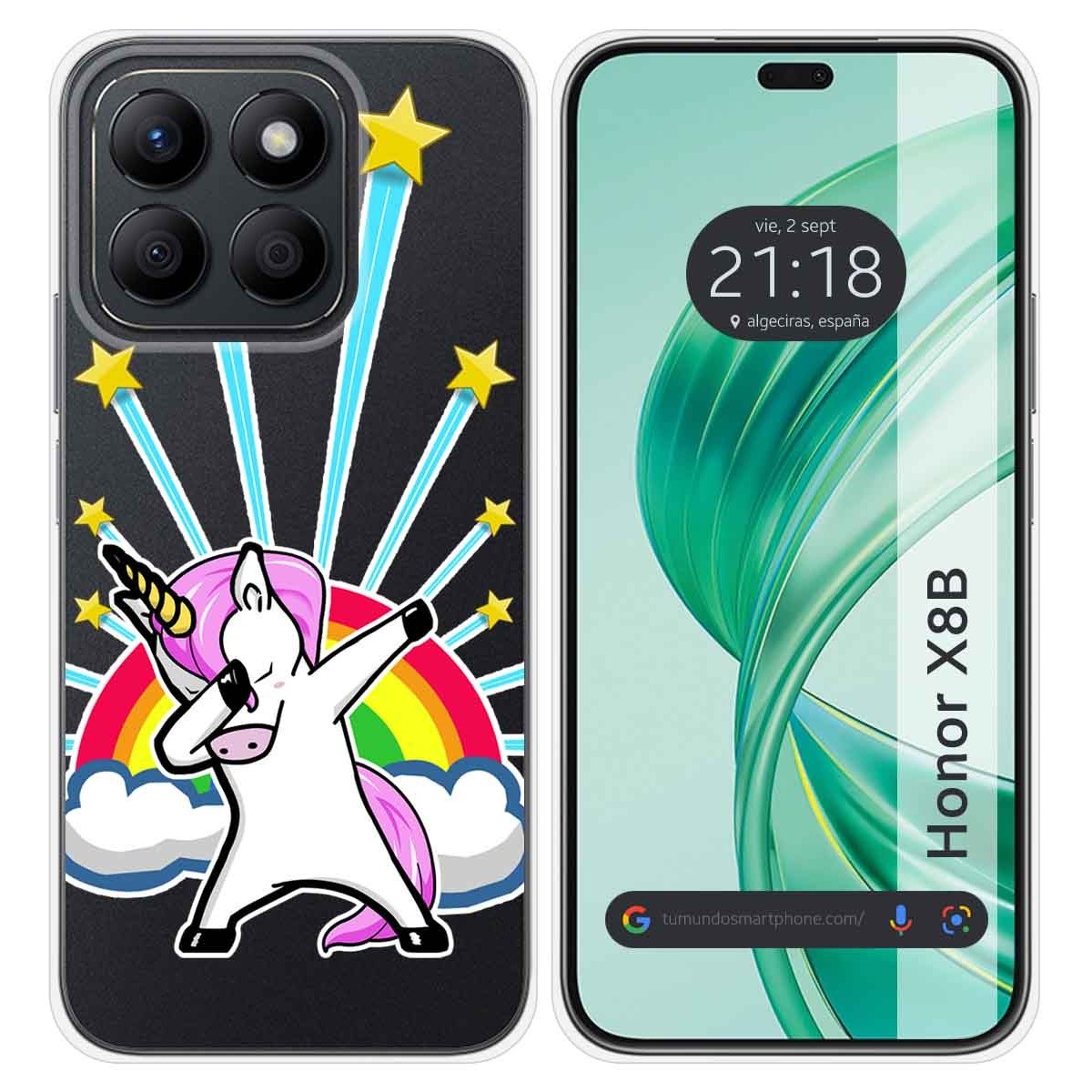 Funda Silicona Transparente para Huawei Honor X8b diseño Unicornio Dibujos