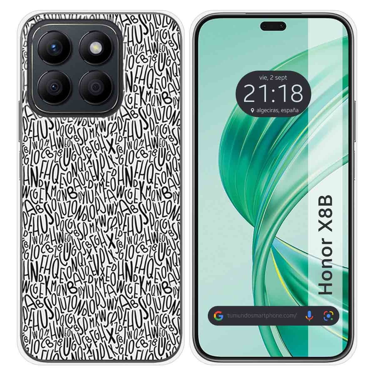 Funda Silicona para Huawei Honor X8b diseño Letras Dibujos