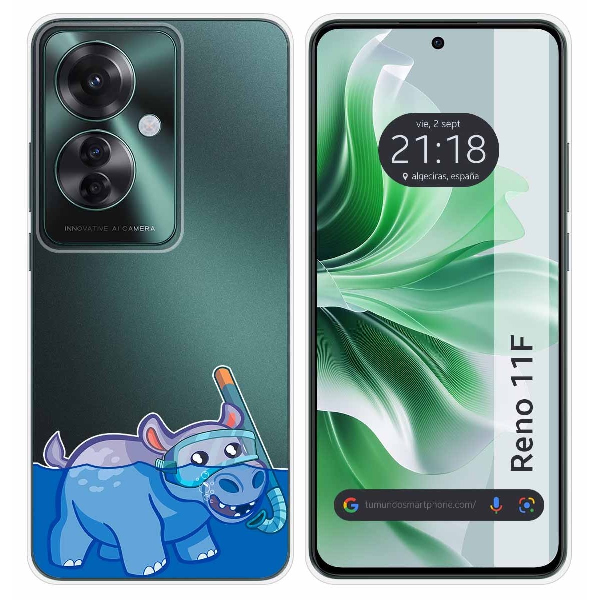 Funda Silicona Transparente para Oppo Reno 11F 5G diseño Hipo Dibujos