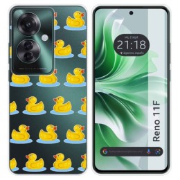 Funda Silicona Transparente para Oppo Reno 11F 5G diseño Pato Dibujos