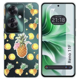 Funda Silicona Transparente para Oppo Reno 11F 5G diseño Piña Dibujos