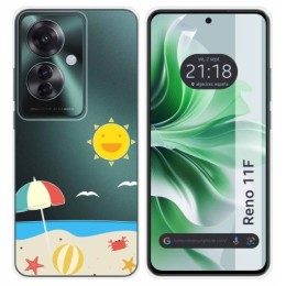 Funda Silicona Transparente para Oppo Reno 11F 5G diseño Playa Dibujos