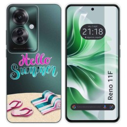 Funda Silicona Transparente para Oppo Reno 11F 5G diseño Summer Dibujos
