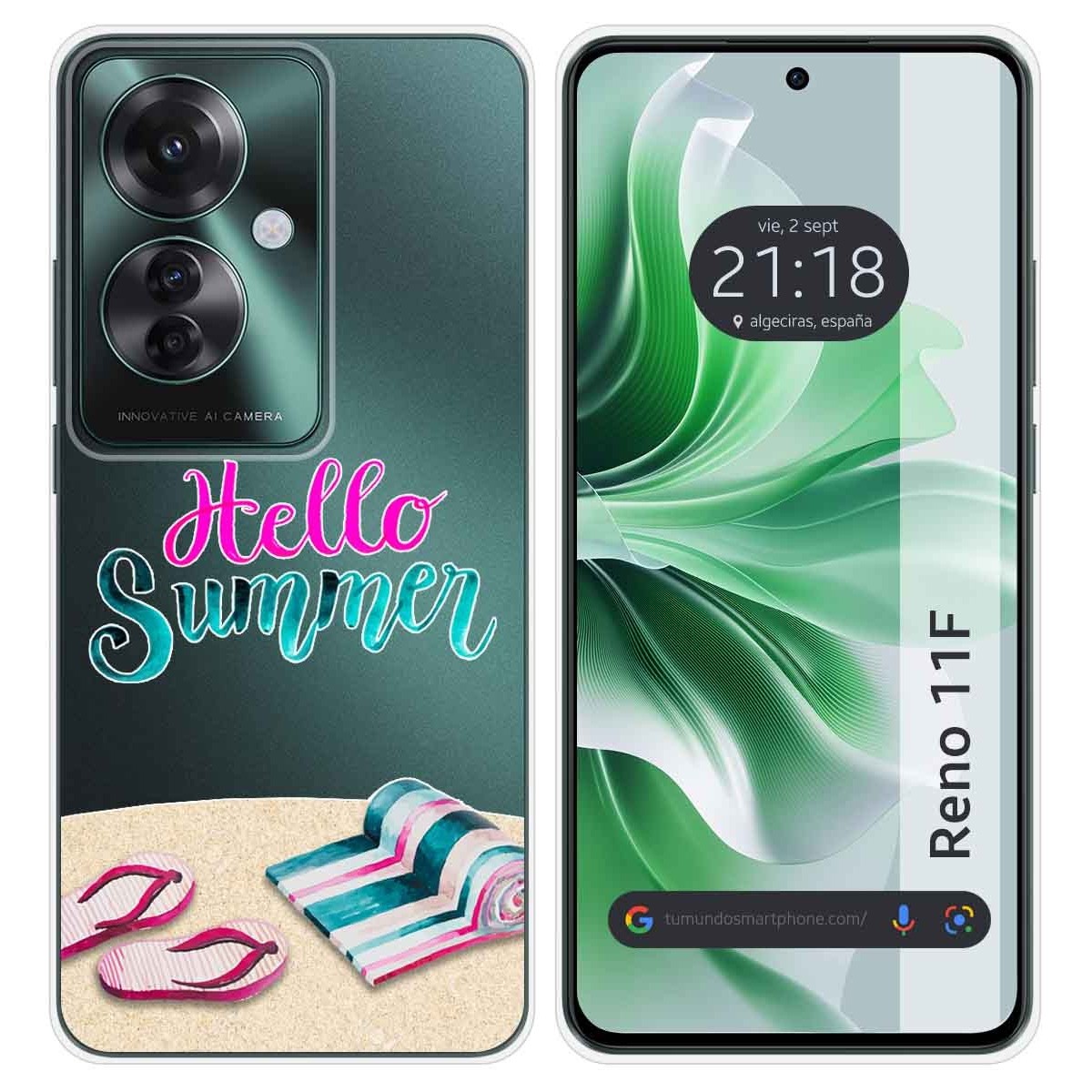 Funda Silicona Transparente para Oppo Reno 11F 5G diseño Summer Dibujos