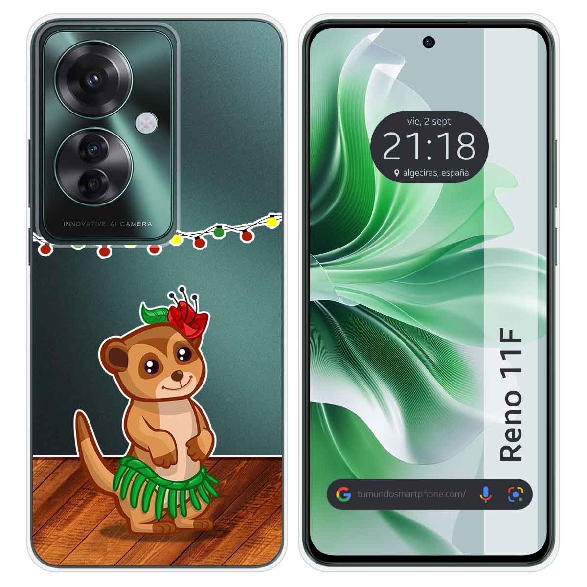 Funda Silicona Transparente para Oppo Reno 11F 5G diseño Suricata Dibujos
