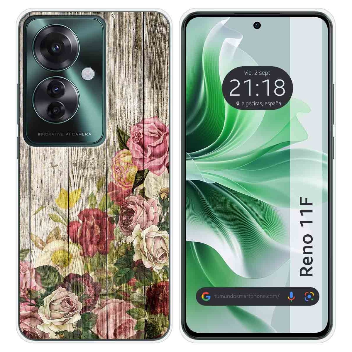Funda Silicona para Oppo Reno 11F 5G diseño Madera 08 Dibujos