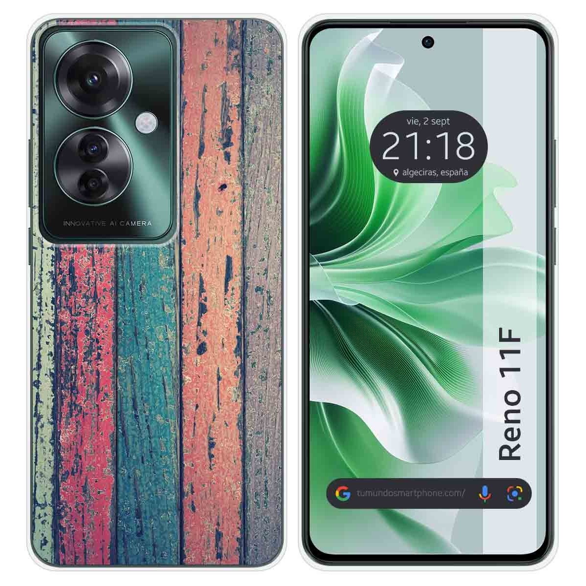 Funda Silicona para Oppo Reno 11F 5G diseño Madera 10 Dibujos