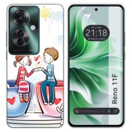 Funda Silicona para Oppo Reno 11F 5G diseño Café Dibujos