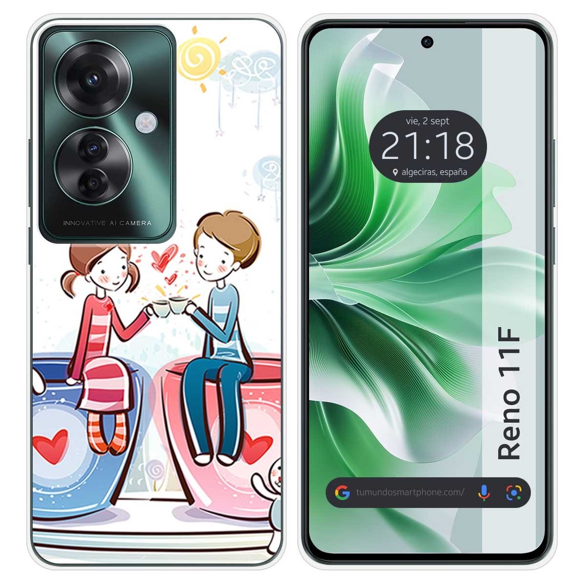 Funda Silicona para Oppo Reno 11F 5G diseño Café Dibujos